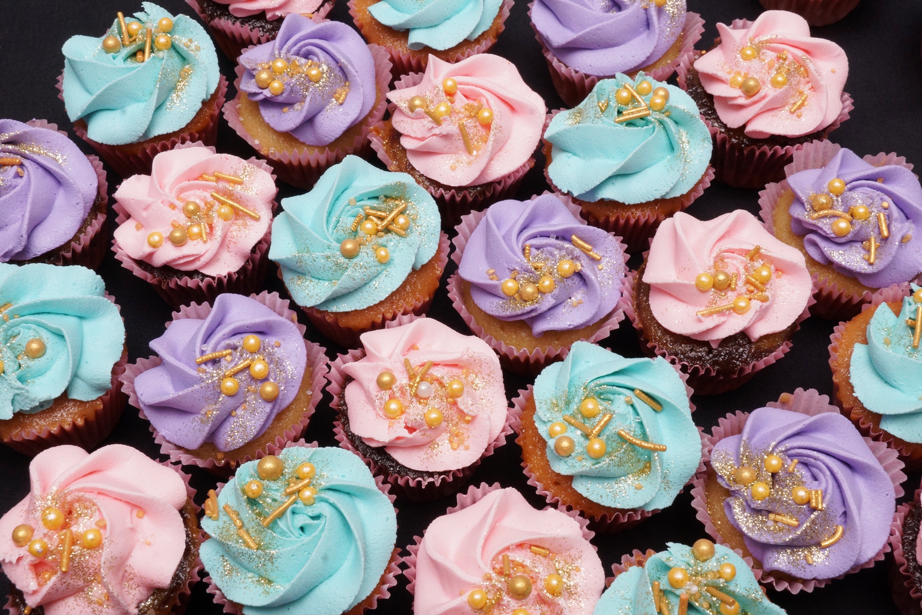 Pink, Purple & Blue Mini Cupcakes 2