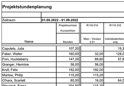 Berichte in der Kapazizätsplanung des ERP-Systems Biquanda