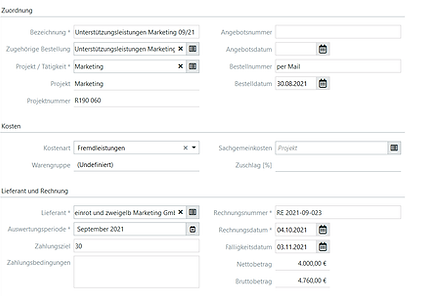 Eingangsrechnung Desktop