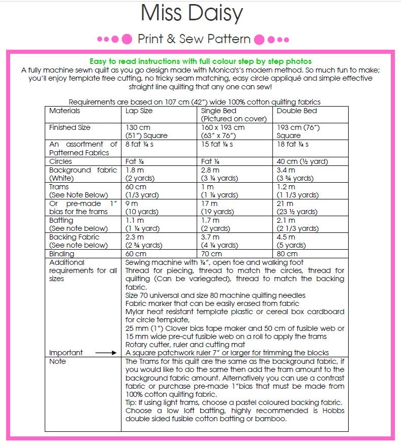 Thumbnail: Miss Daisy QAYG Print & Sew PDF Pattern