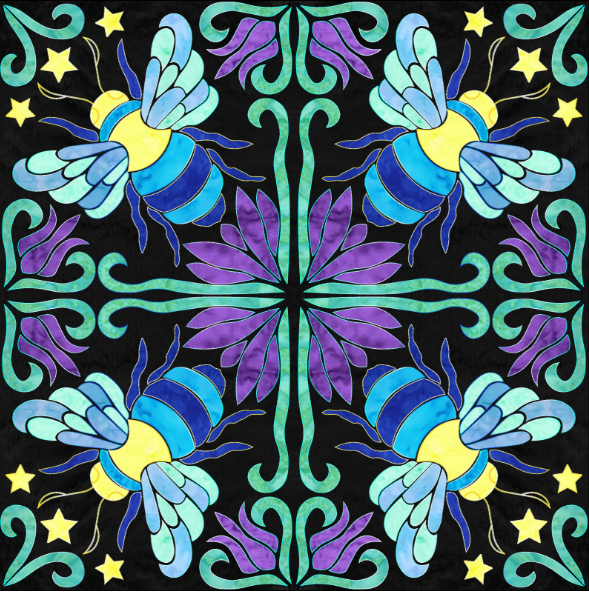 Thumbnail: Blue Bee PDF Applique Pattern