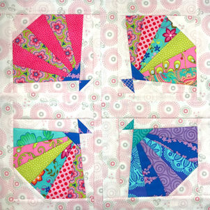 YOU'LL BE A FAN OF THIS QUIRKY FAN BLOCK FOR QUILT AS YOU GO!