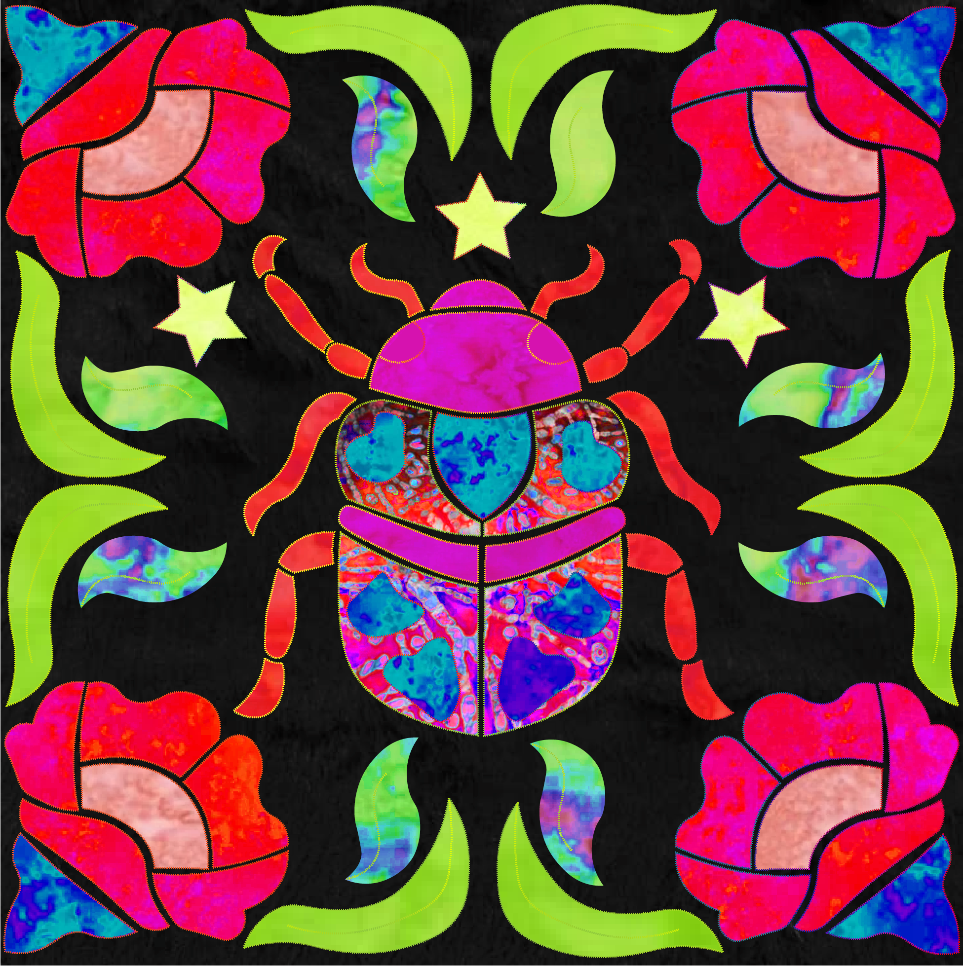 Christmas Beetle PDF Applique Pattern