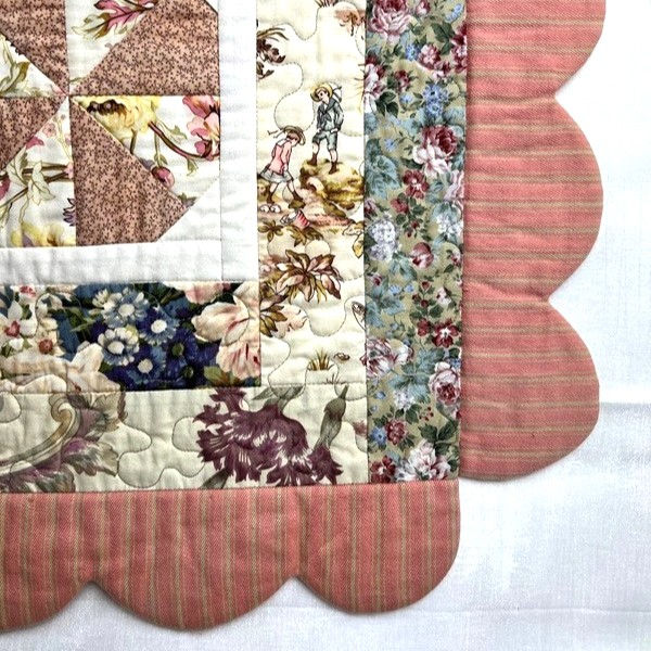 Thumbnail: Precious Pieces Blocks 2 and 8 Plus the Quilt Construction and Scallop Edging.