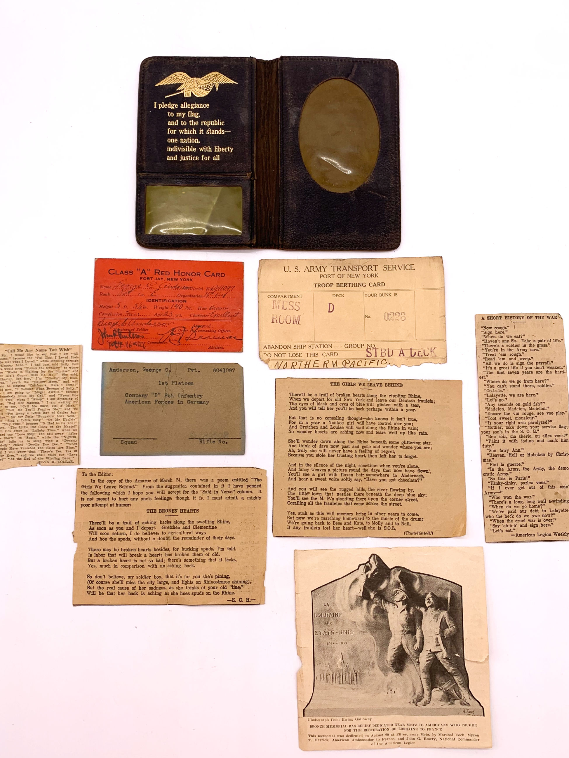 Soldier's Personal Lot, 1st Infantry Div. WWII