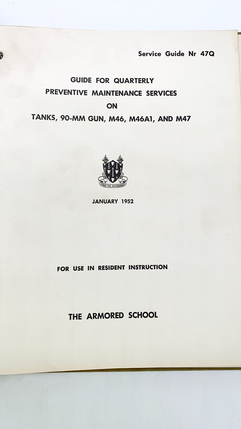 Thumbnail: Fort Knox Armored School Binder and Manuals, Korean War