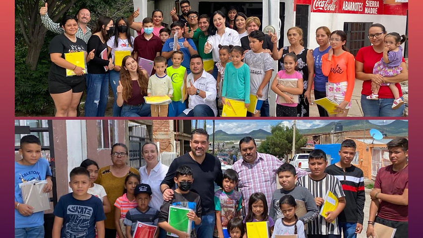 Priistas entregan paquetes de útiles escolares