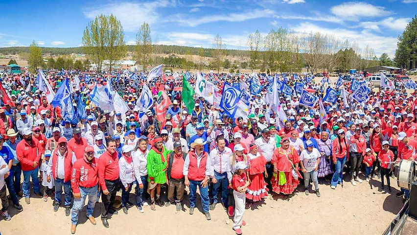Candidatos de la coalición "Fuerza y Corazón x México" reciben respaldo masivo en evento en Rocheachi, Guachochi