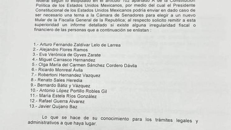 Falso el documento de supuestos candidatos a ser fiscal de la republica