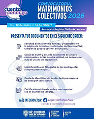 Últimos días para inscribirse en Matrimonios Colectivos 2026 en Parral