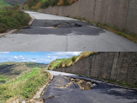 Montalbano Elicona a rischio isolamento per le frane del manto stradale