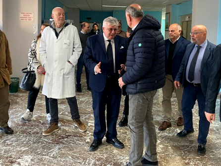 [Il neo Commissario ASP Messina Giuseppe Cuccì, in visita oggi al Fogliani di Milazzo]