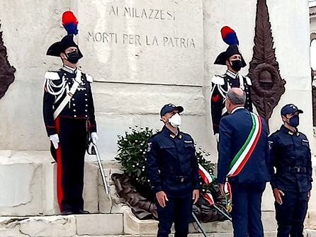 Milazzo. Celebrazione del 4 novembre. Una porzione di Piazza Roma intitolata al Milite Ignoto