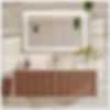 Fluted Floating Vanity With Front Lit Mirror