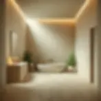 Believable Buff (SW 6120) + Travertine Flooring