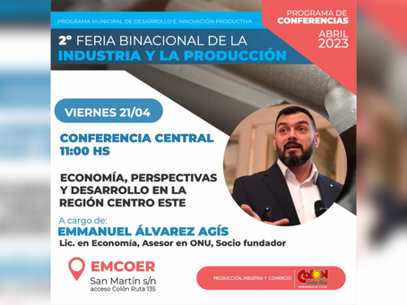 Álvarez Agís dará una charla de economía en la Feria Binacional de la Industria y la Producción