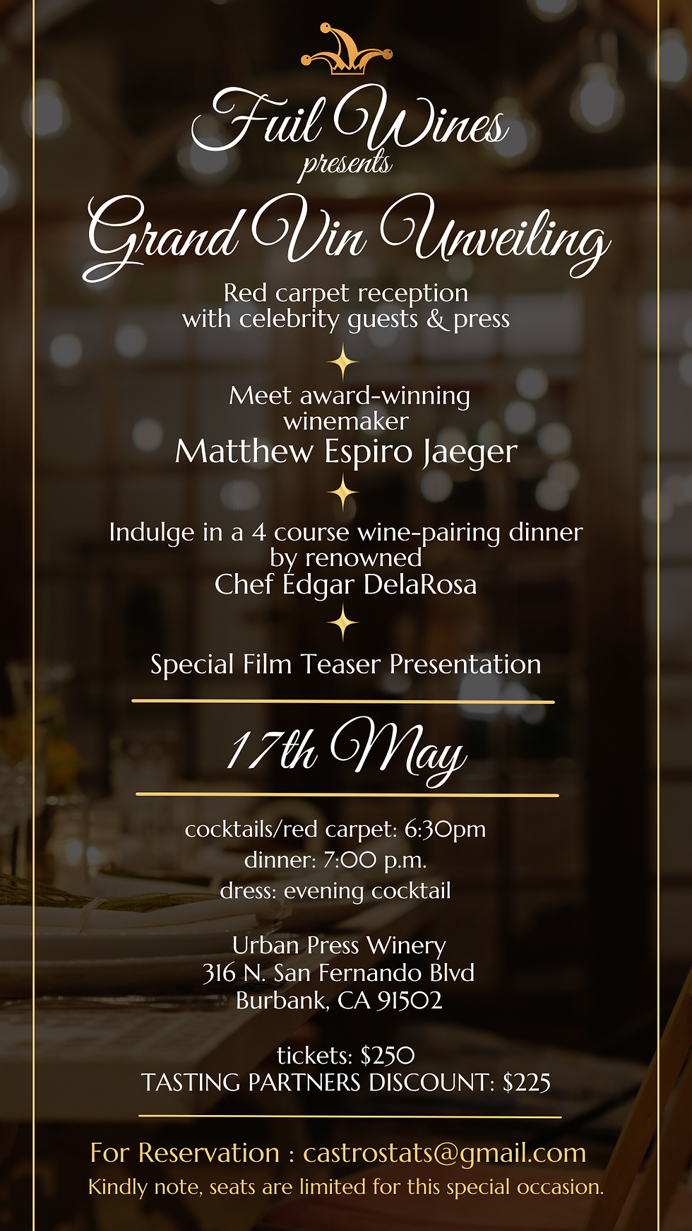 Gran Vin Unveiling Dinner with Fuil Wines