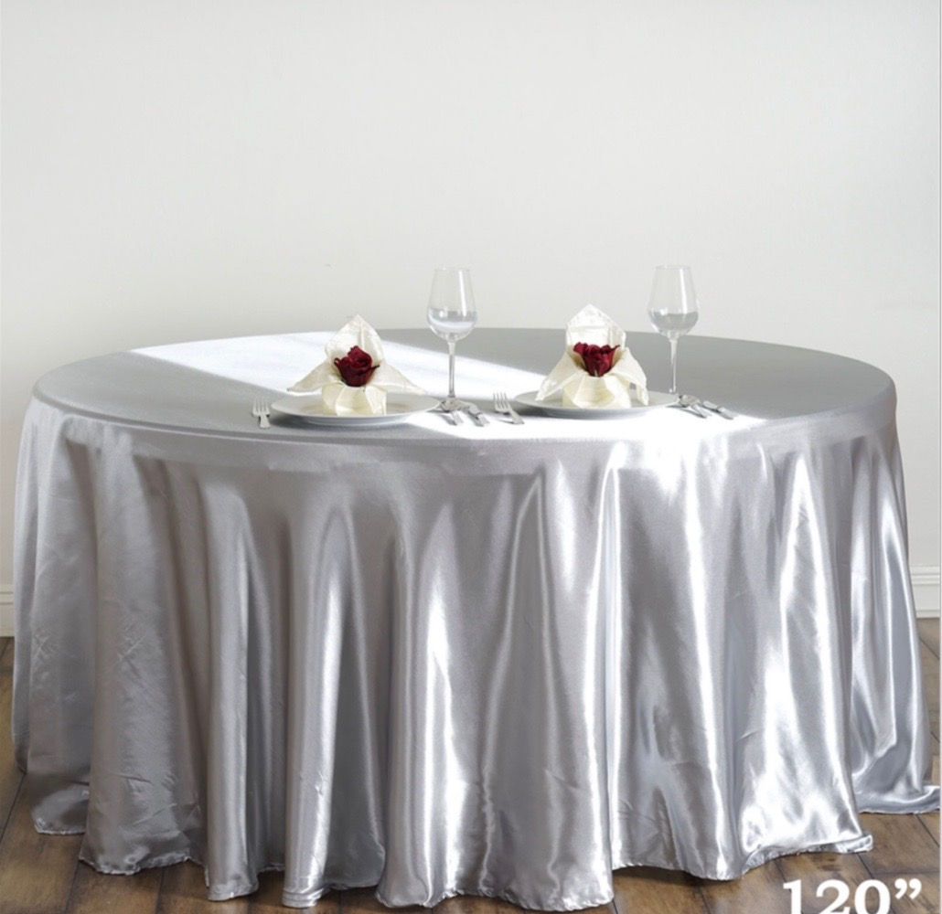 Mantel (redondo) Plateado - Satin