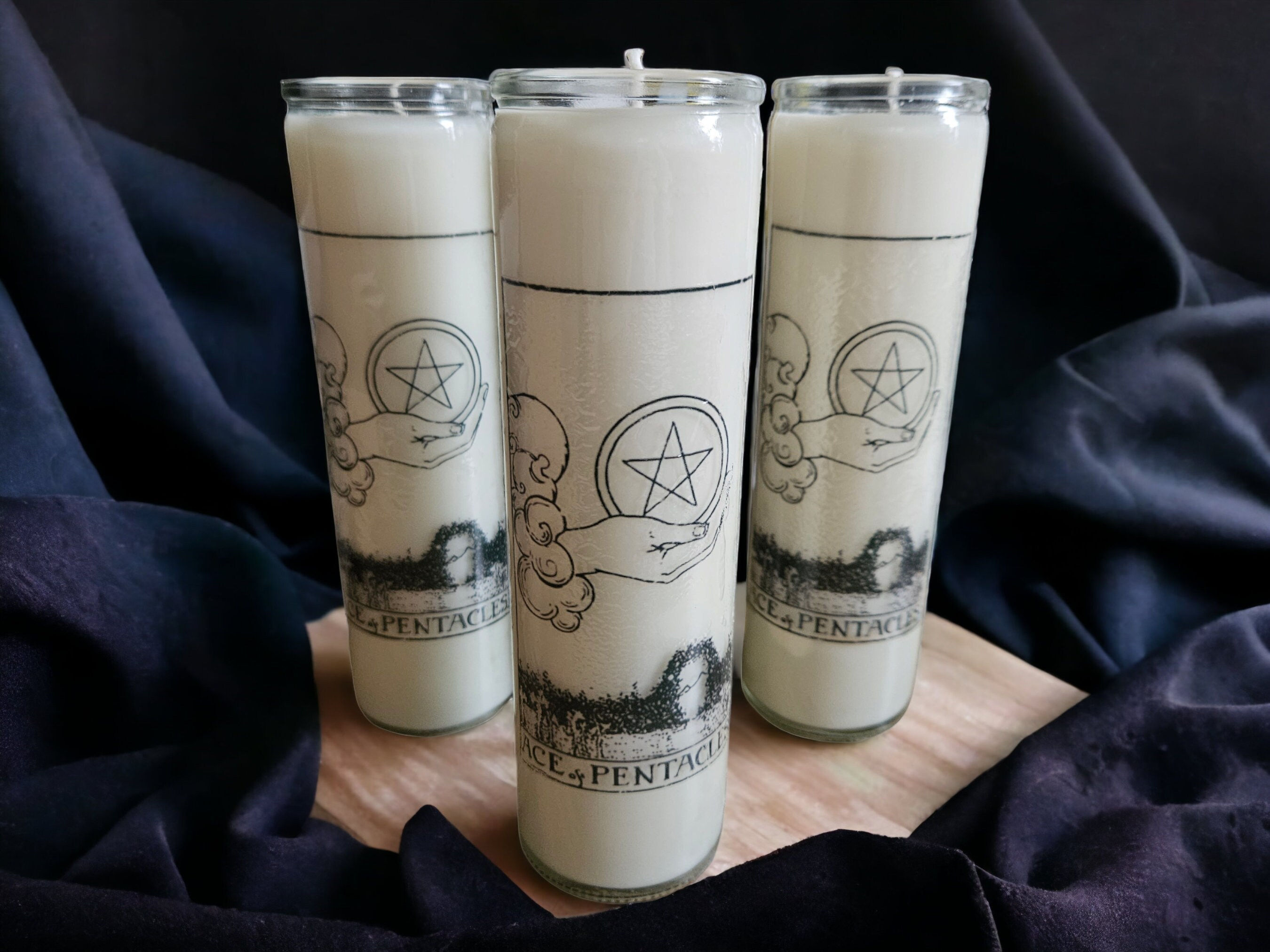 The Ace of Pentacles Ritual Candle Pillar Candle Intention Candle 7 Day Prayer C