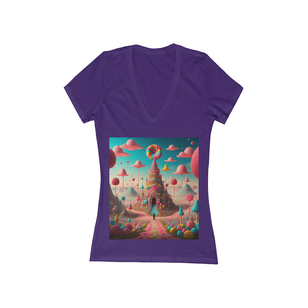 Miniature : Women's Jersey Short Sleeve Deep V-Neck Tee