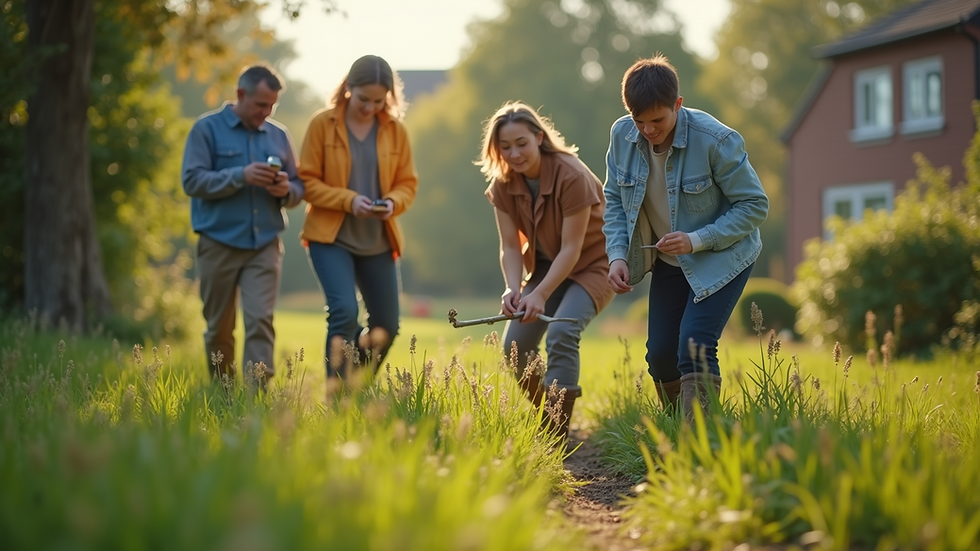 Eye-level view of a group of volunteers planting trees in a local park
