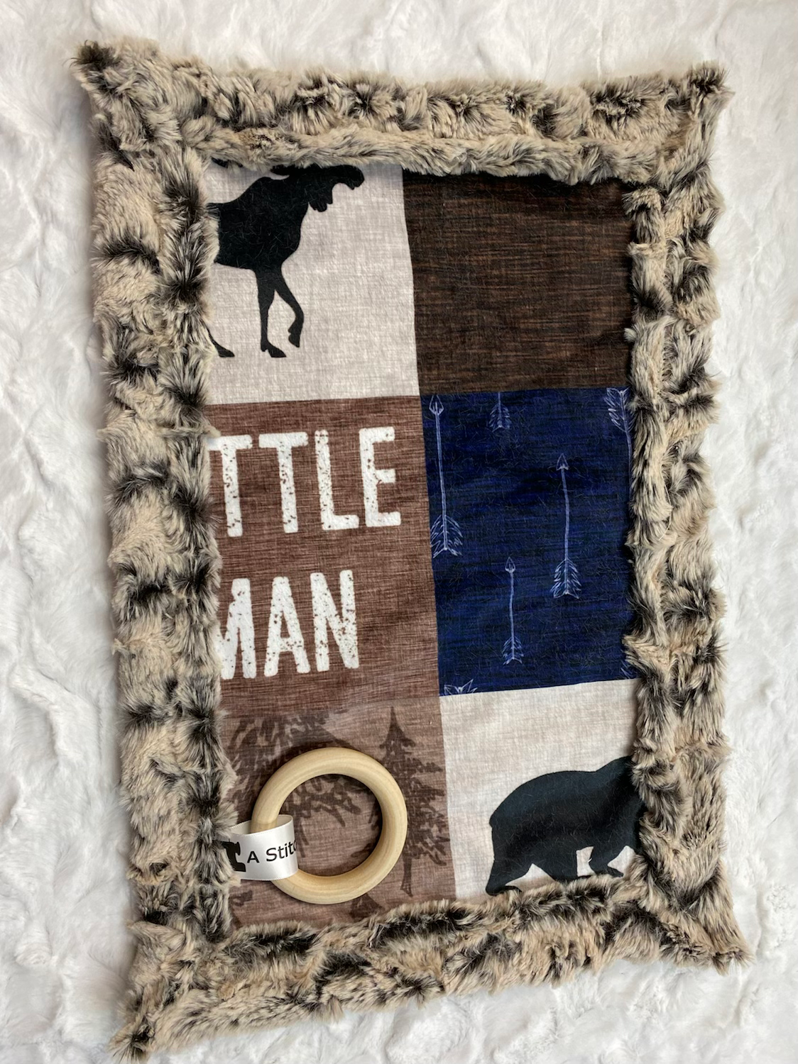 Lovey 10x13 Little Man / coco backing 