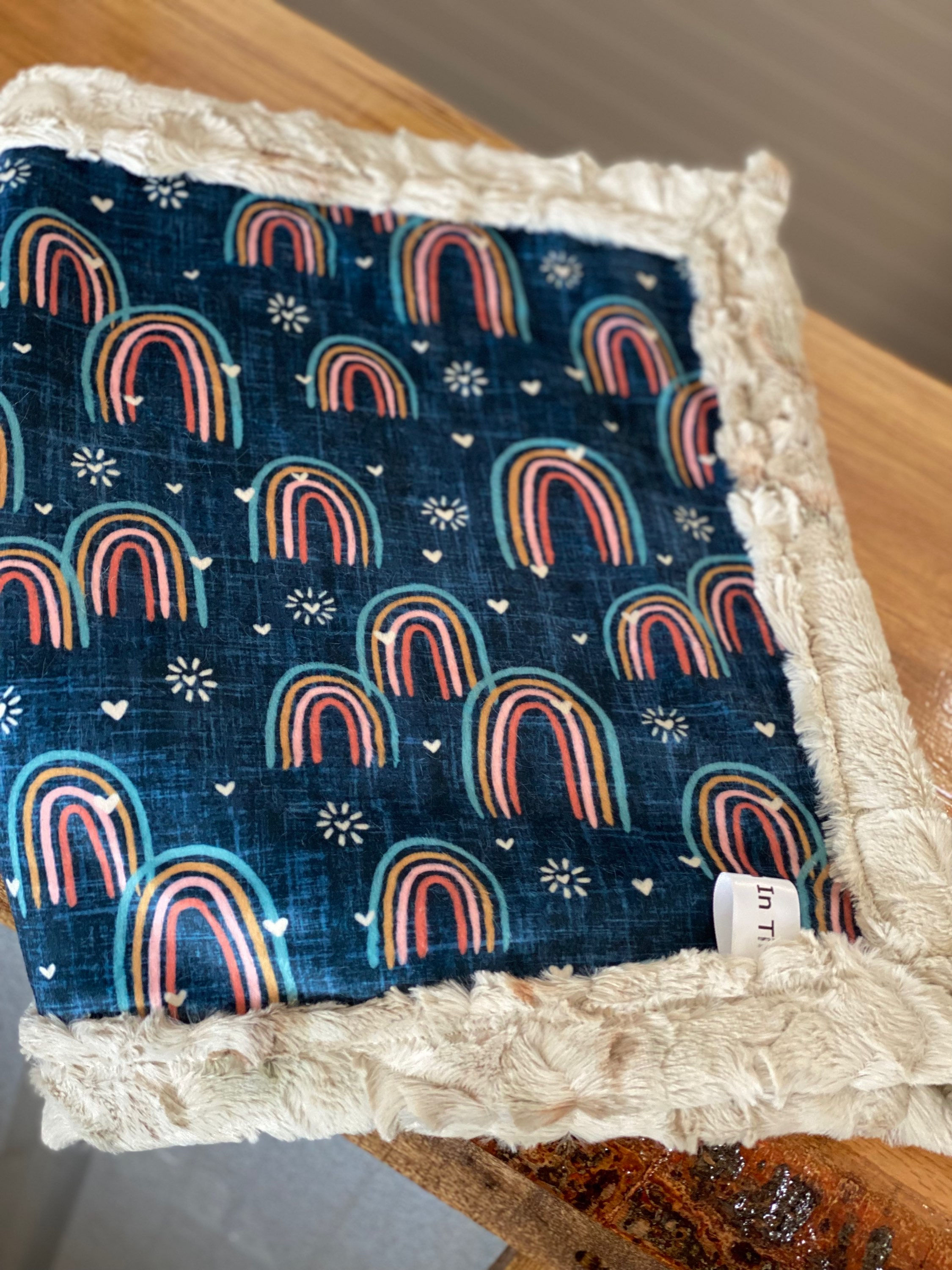   Boho rainbow cream luxe backing 