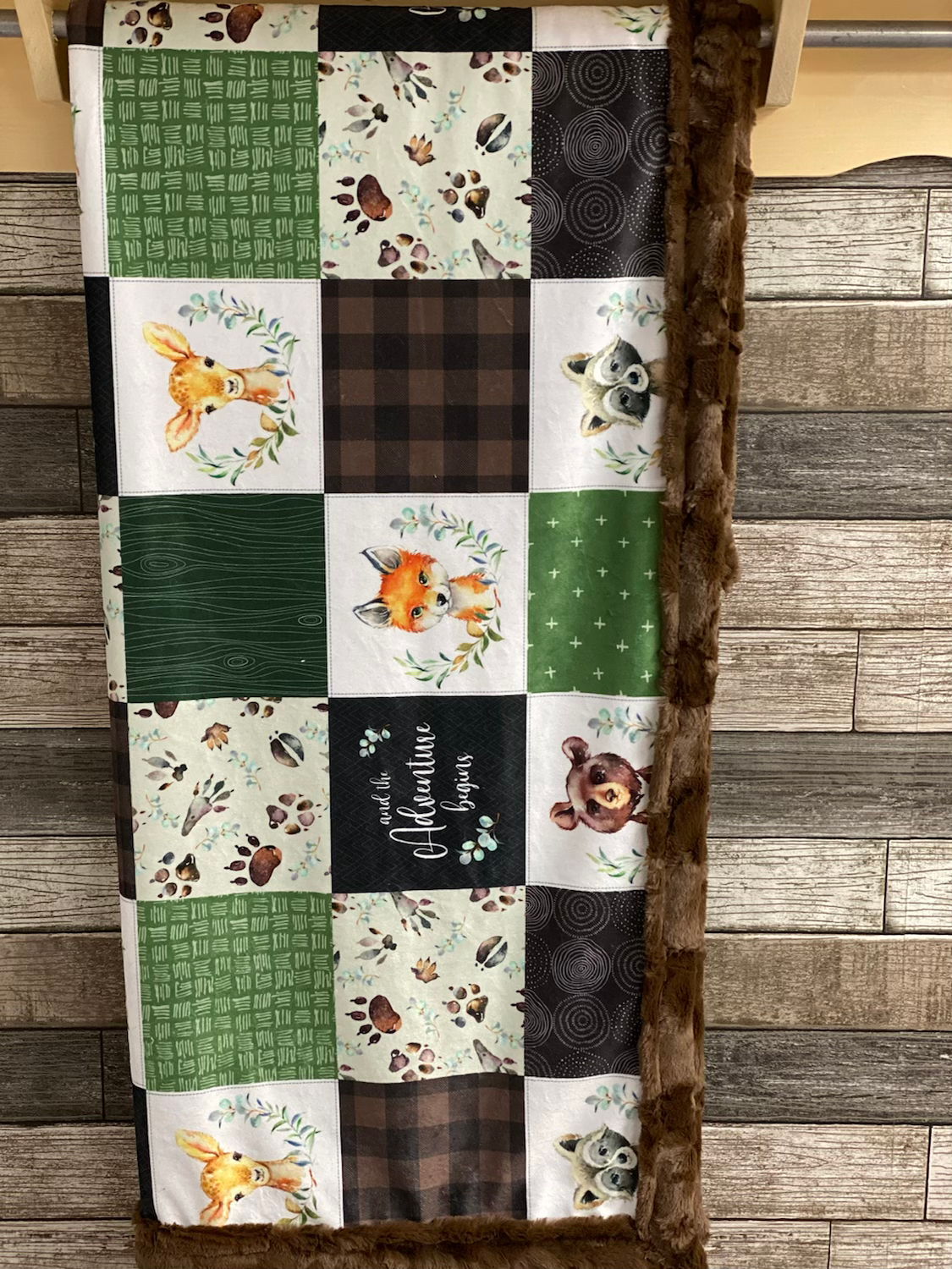 Woodland animals with brown backing 