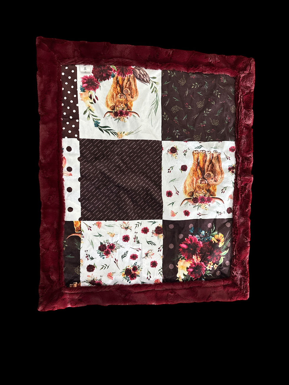 Highland maroon luxe backing