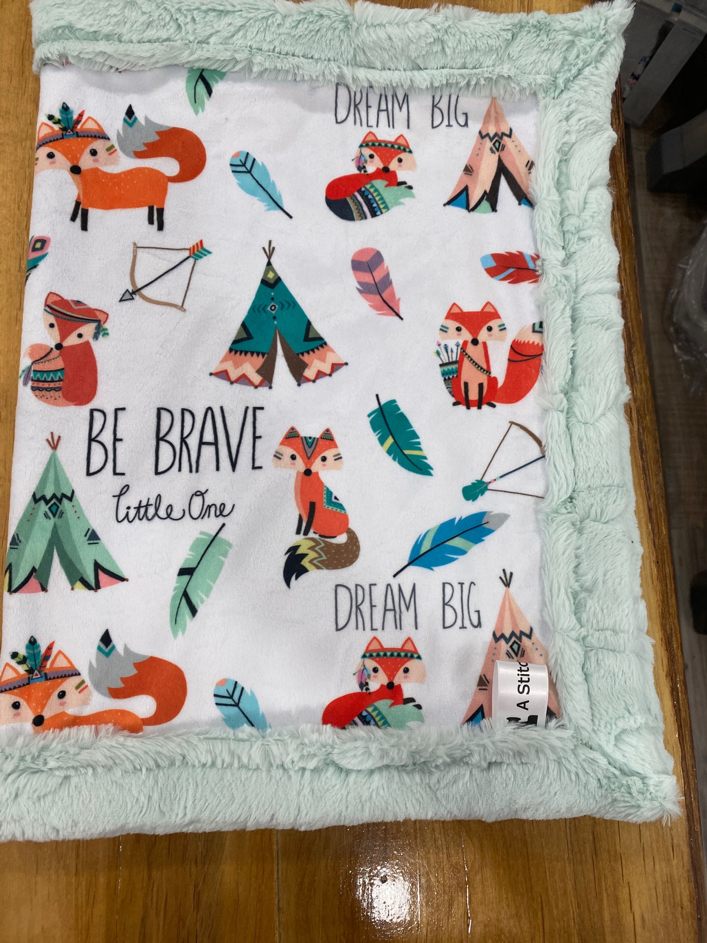 Be brave mint green luxe backing 