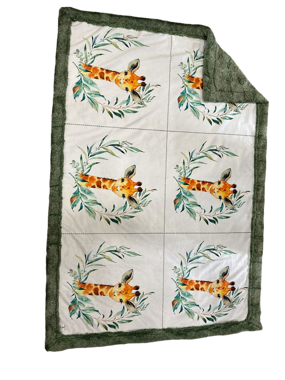 Floral giraffe green luxe backing