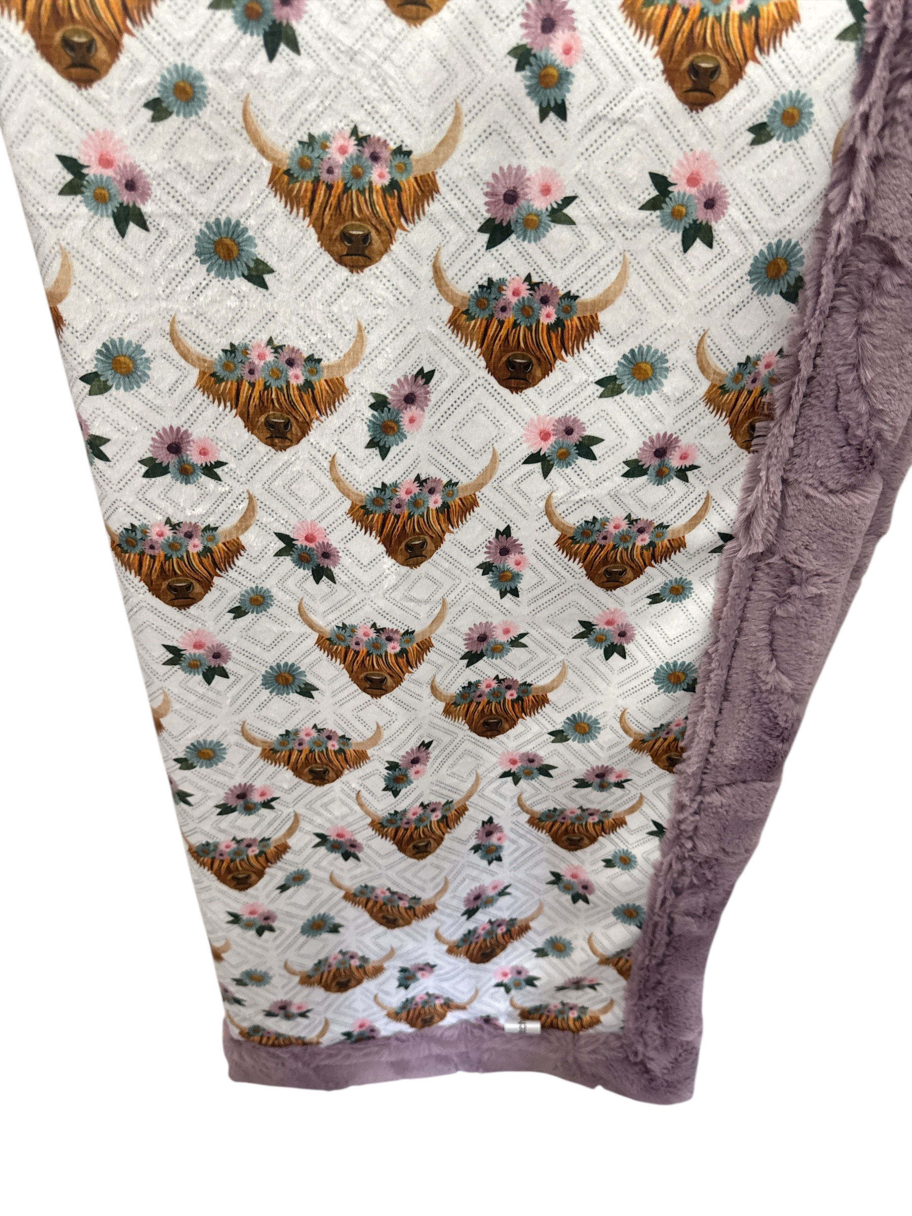 Floral highland purple luxe backing 