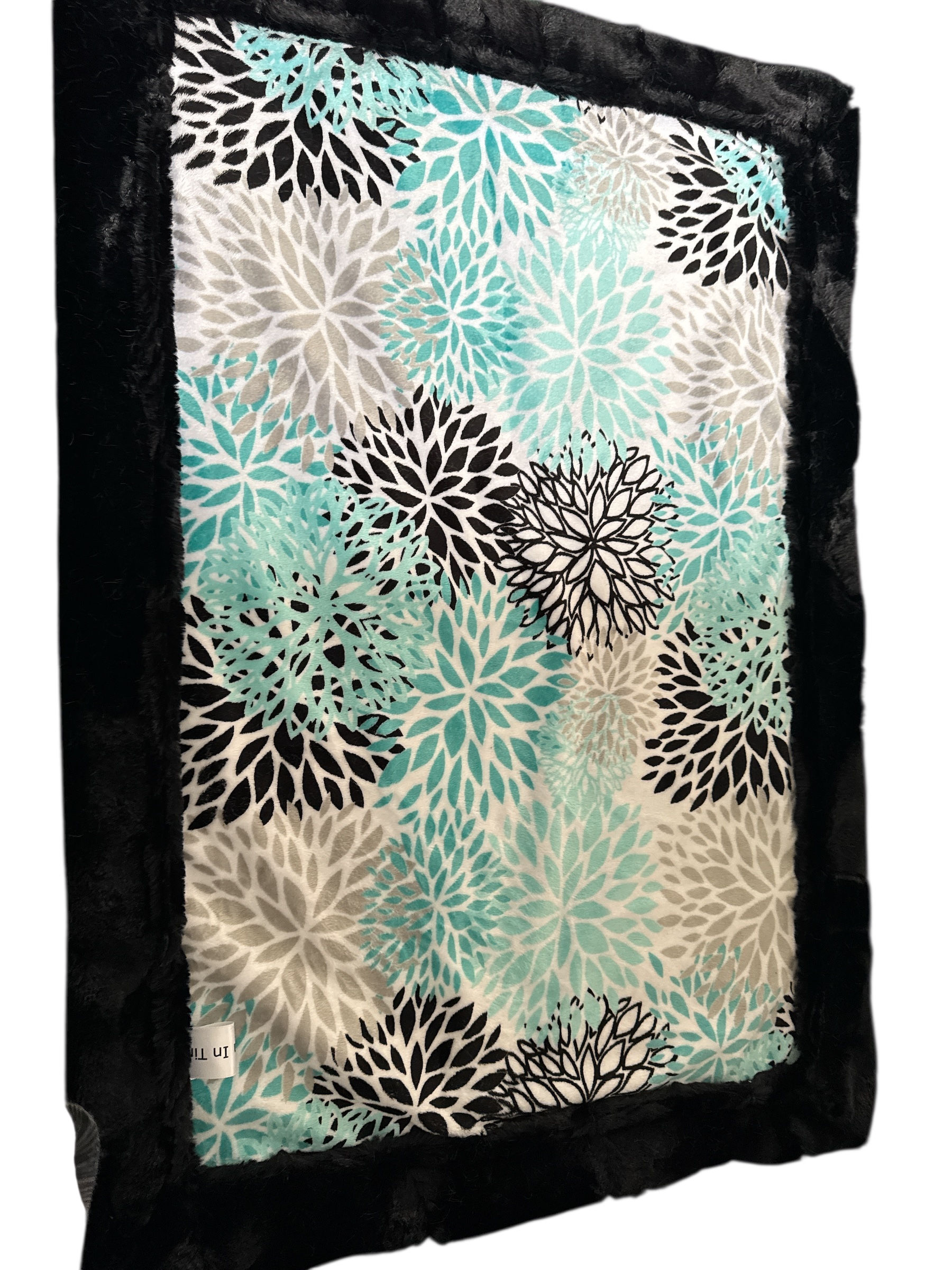 Teal floral back luxe backing