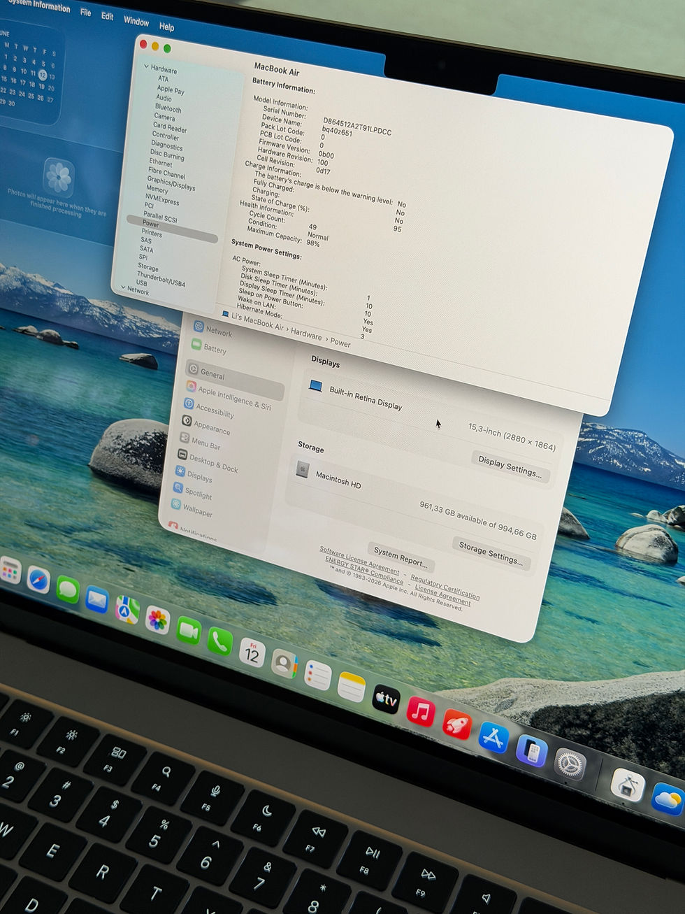 Miniatura: MacBook Air M3 15.3" 1TB SSD 24GB RAM Space Gray (Seminovo)