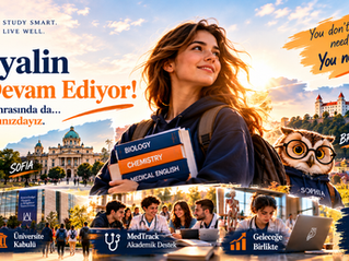 Sophia Academy'nin 30 yıllık deneyimiyle geliştirilen Sophia MedPrep ve MedTrack sistemleriyle Belgrad, Sofya, Bratislava ve Martin'de tıp eğitimine hazırlık ve akademik destek.