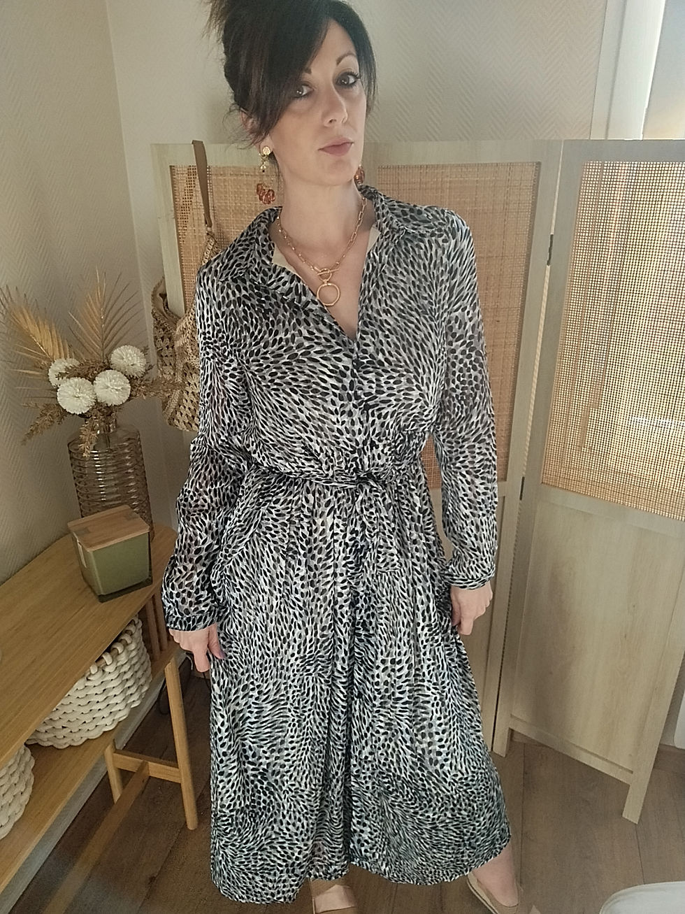 Robe Adeline - Robe chemise longue ceinturée