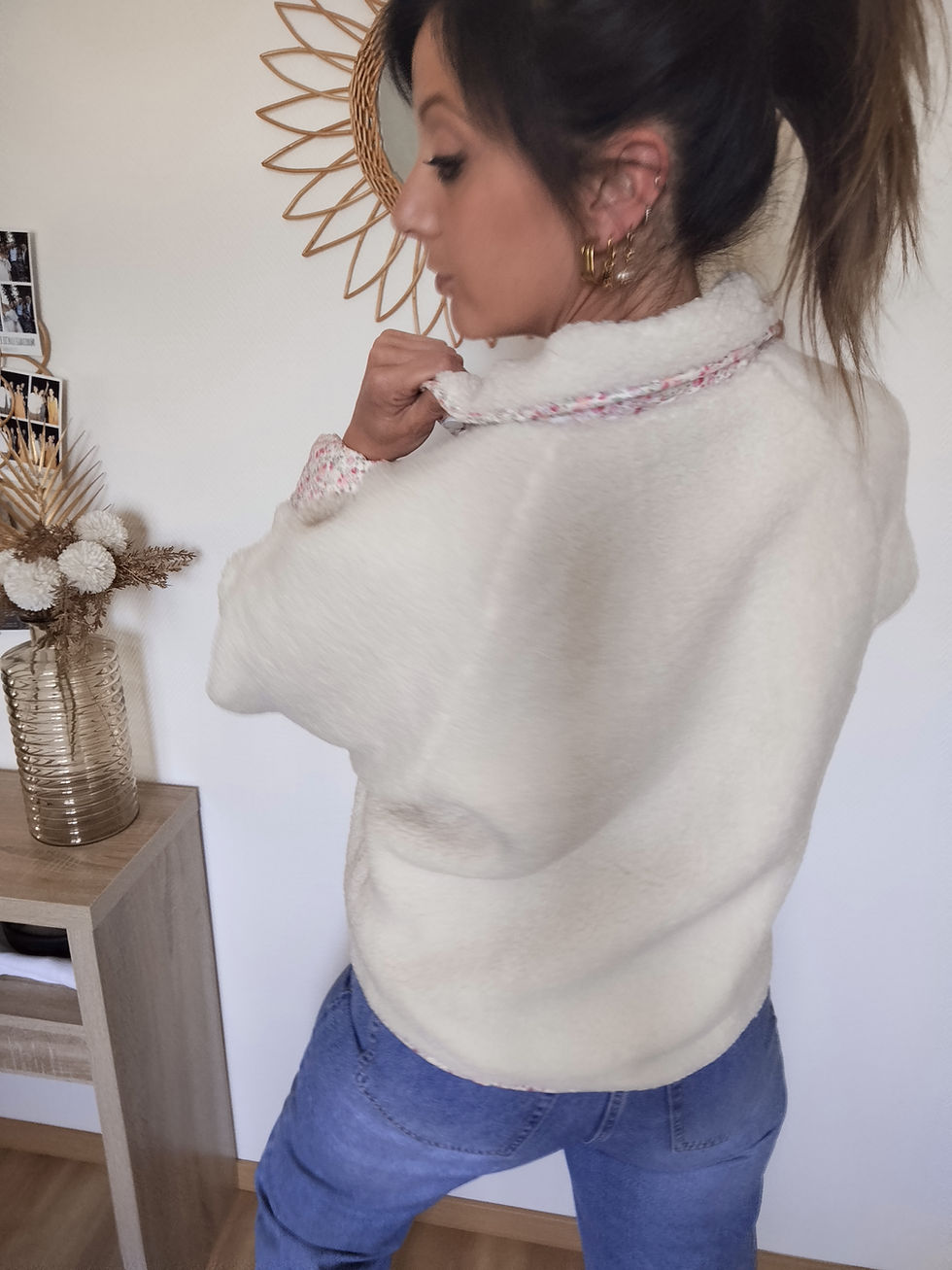 Miniature : Veste réversible Donna - blanc et rose pâle
