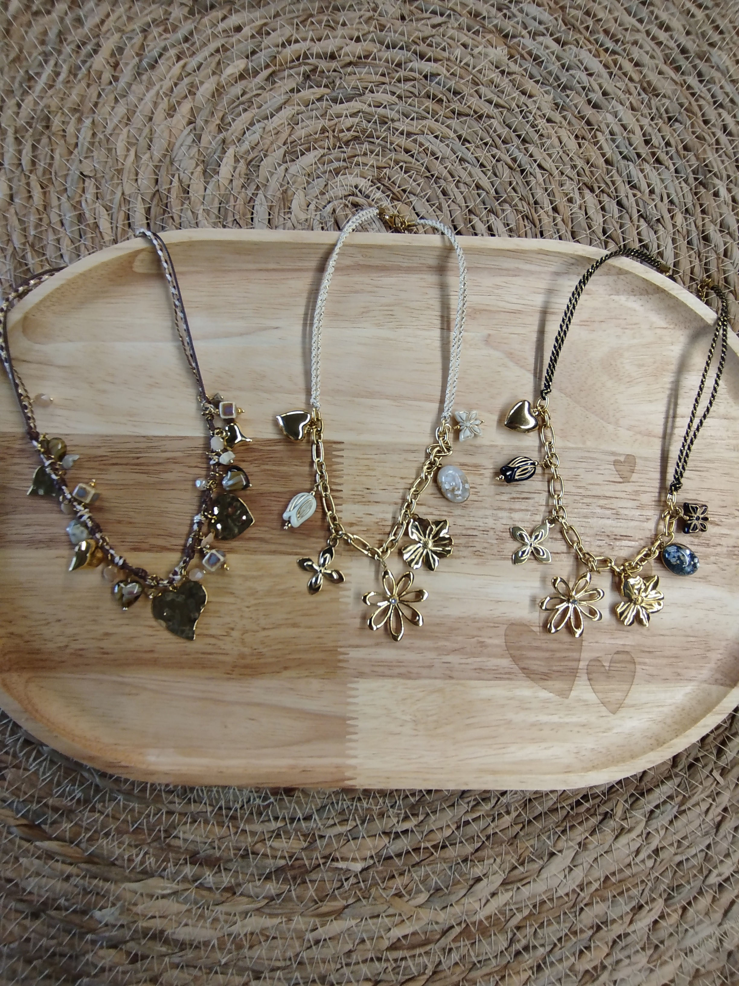 Collier Aurélie - collier cordes et acier inoxydable