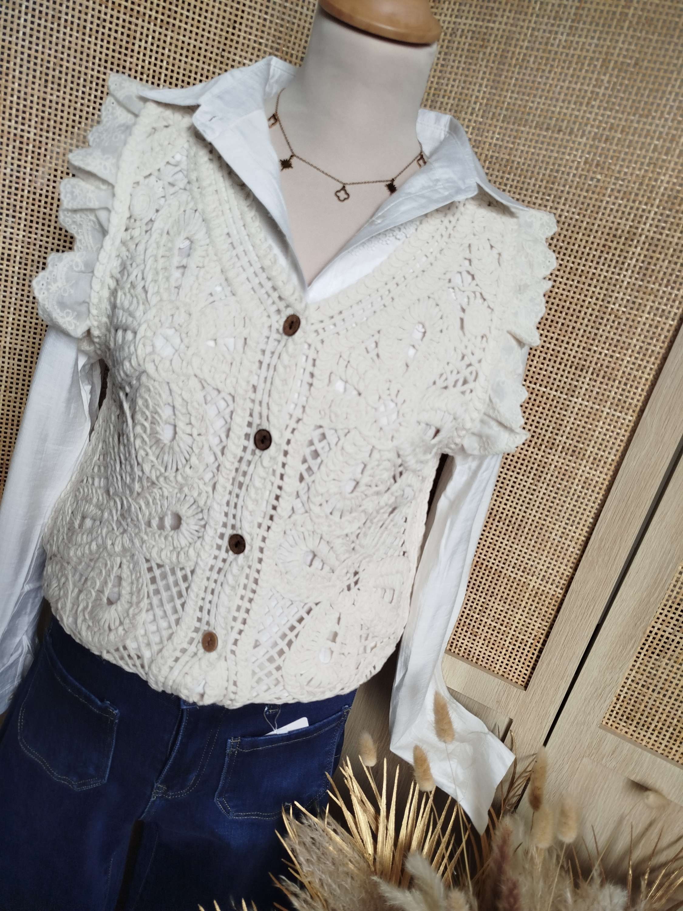 Gilet broderie taille unique 