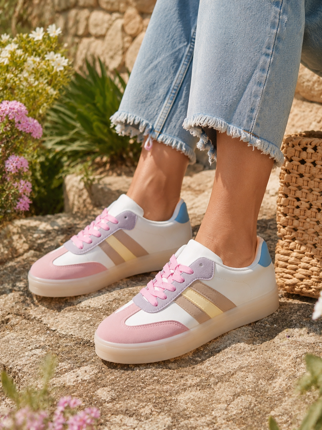 Basket shannon - basket compensée couleur pastel
