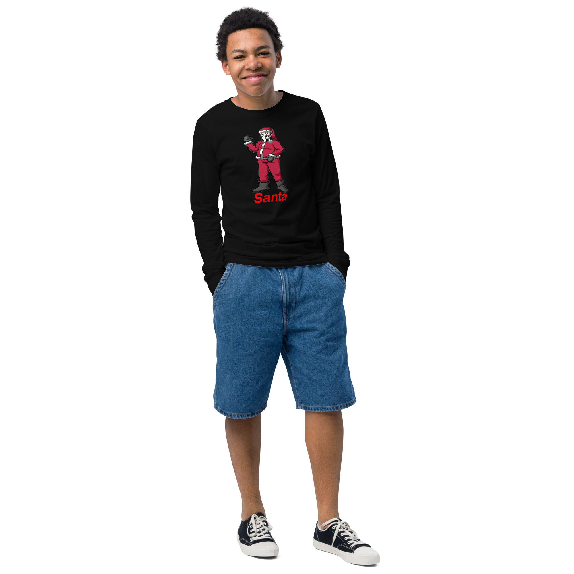 113- "Santa Waves" Youth long sleeve tee