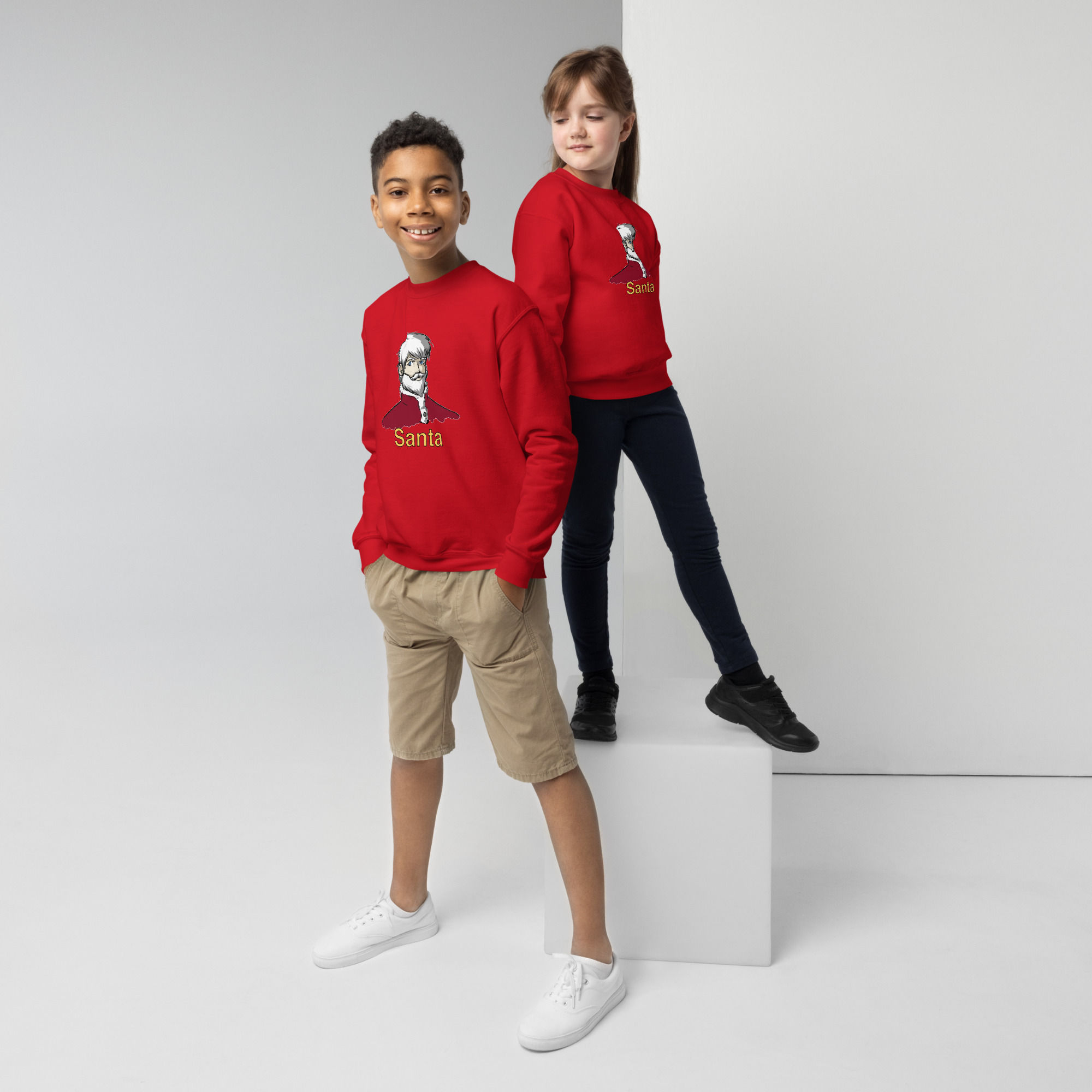 293- "Santa headshot" Youth crewneck sweatshirt