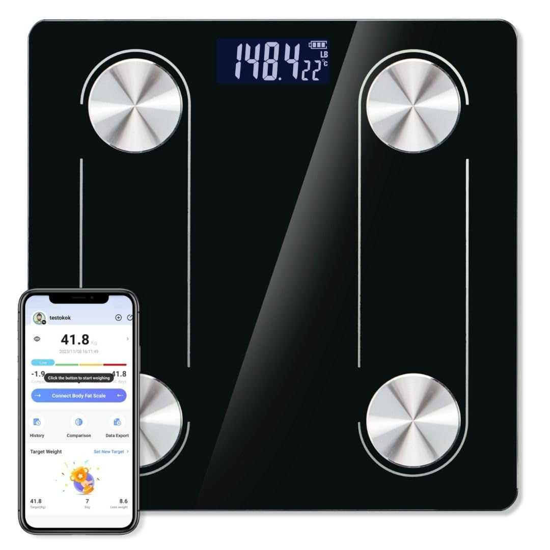 Trainr Digital Body Scale Trnr-BDYSCLE-BLK Home Essential Body Weight Scale for