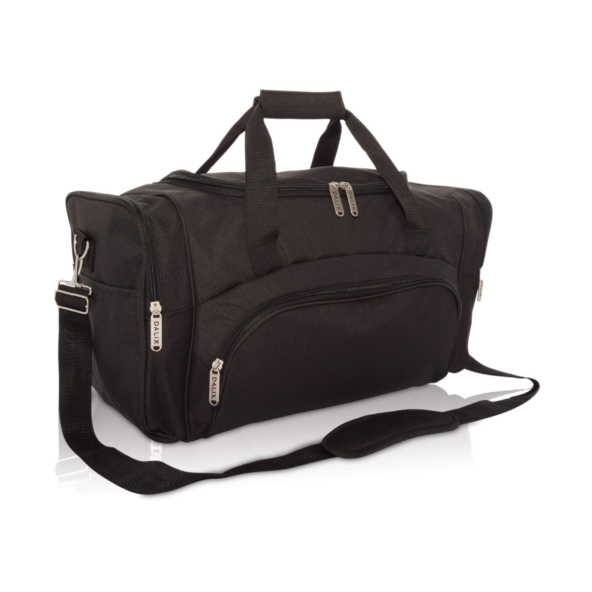 DALIX Signature Travel or Gym Duffle Bag in Black Large