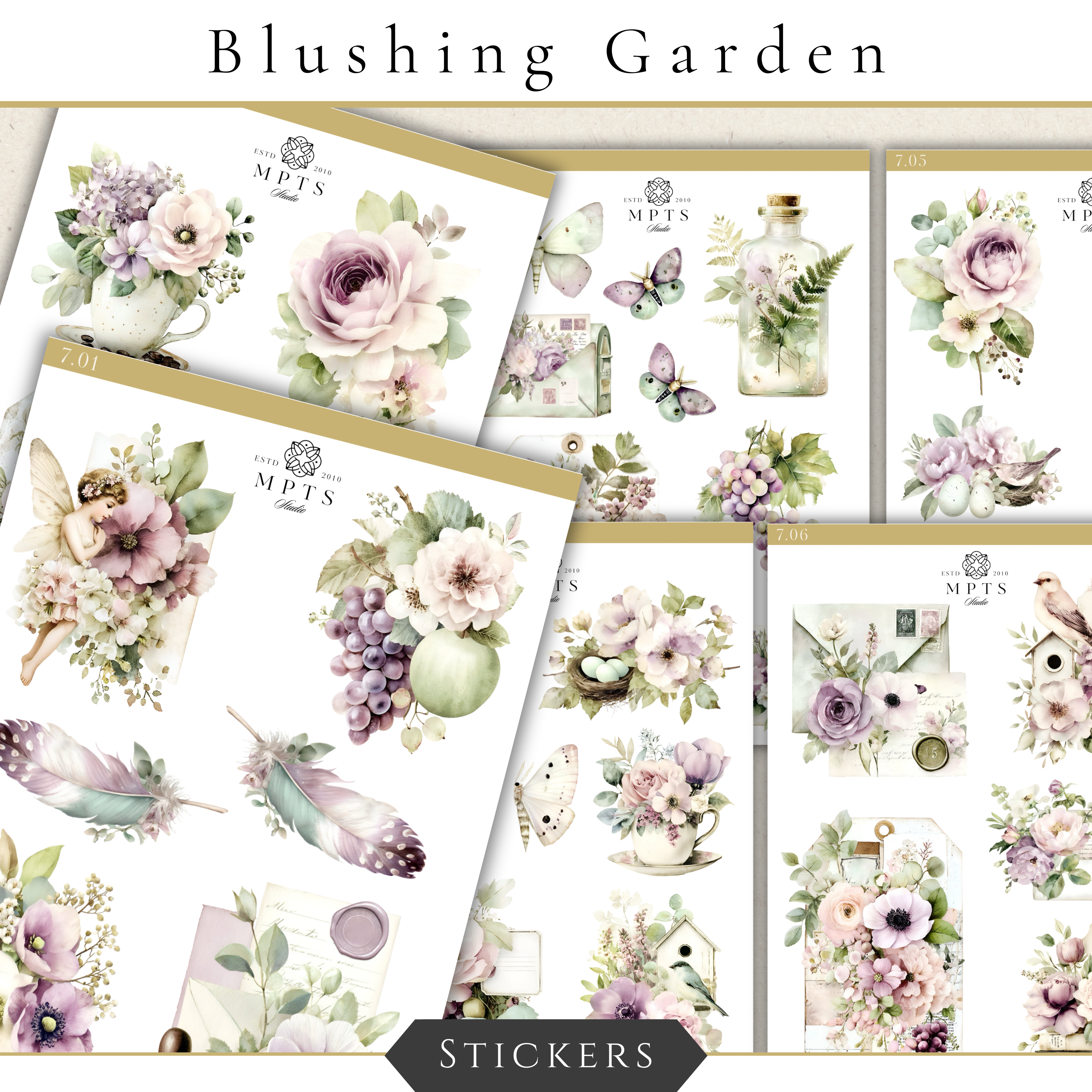 Blushing Garden Sticker Collection
