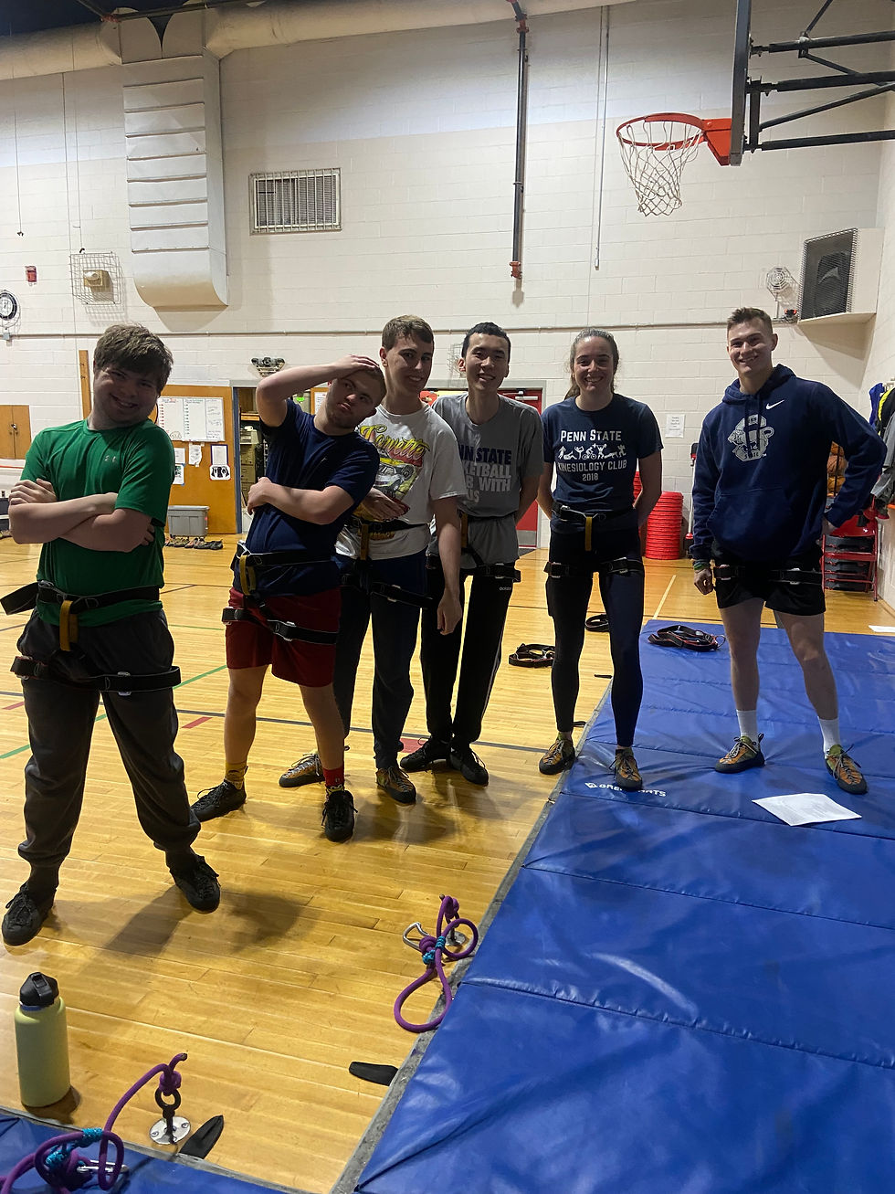 Our friends at our rock climbing event at the YMCA.