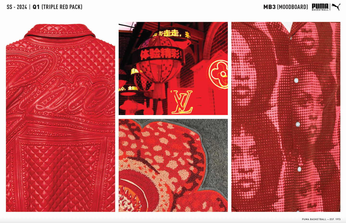 Puma x Melo "Triple Red" Graphic Moodboard