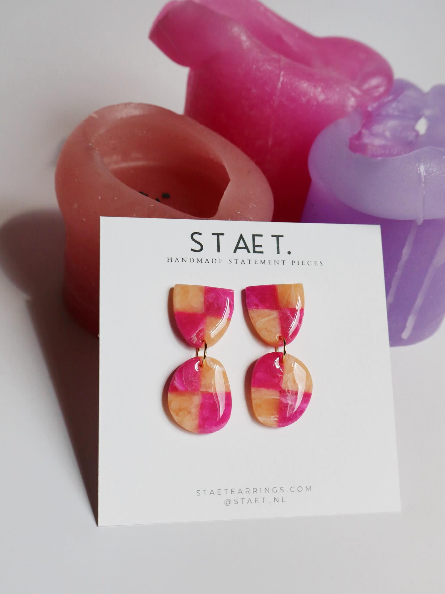 Checkers pink/orange