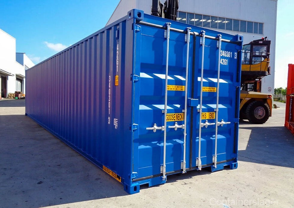 Thumbnail: Nieuwe 40-voets droge (DD) zeecontainer – Blauw RAL5010 – Waterdicht en gecertificeerd