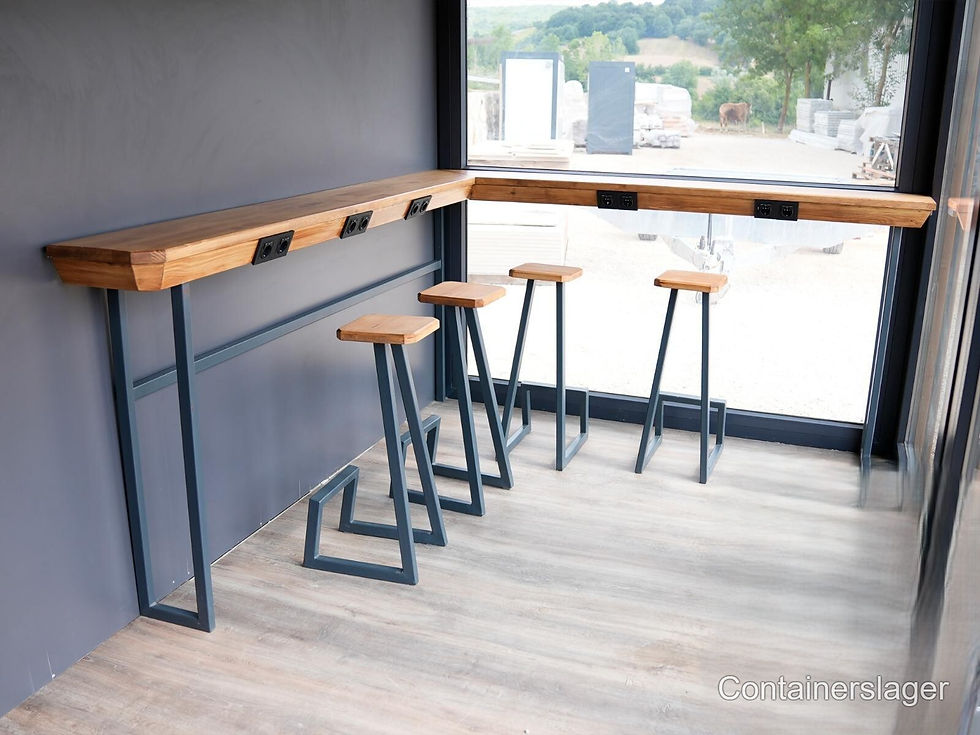 Miniaturebillede: Modulær containerbutik og café 6x2,4m med tagterrasse